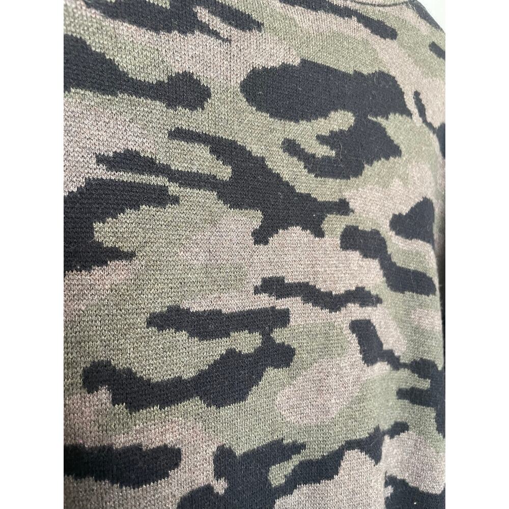 Rachel Zoe Camo Cowlneck Sweater Hoodie Size XL Comfy Stretchy Warm - Picture 3 of 7
